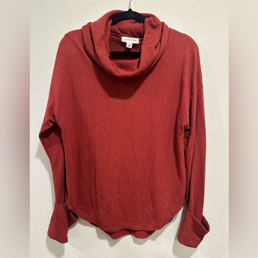 Treasure & Bond Rust Cowl Neck Sweater
